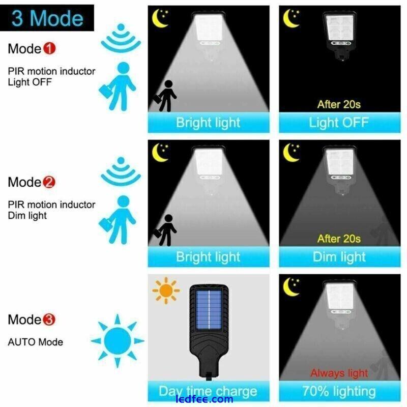 6000W LED Solar Wall Lights PIR Motion Sensor Outdoor Garden Street Fence Light 5 