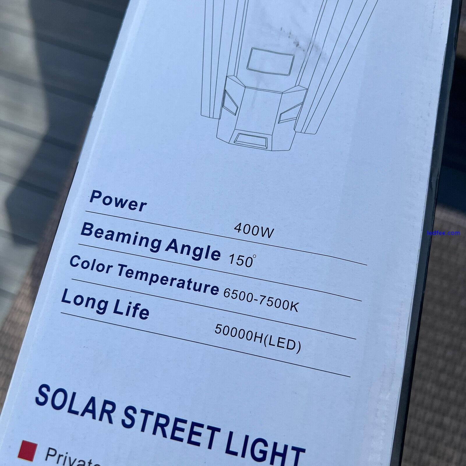 Interstellar Warrior LED Solar Street Light Remote Timer  400W 6500-7000k 50000H 5 