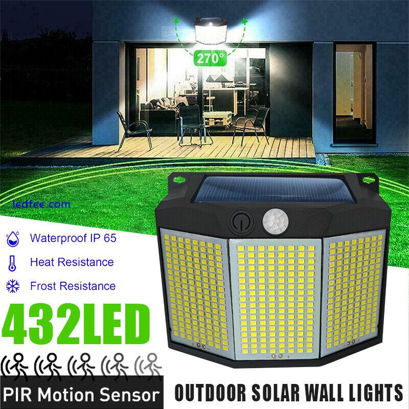 Solar Power PIR Motion Sensor Wall Light LED Outdoor Garden Security Flood Lamp 4 