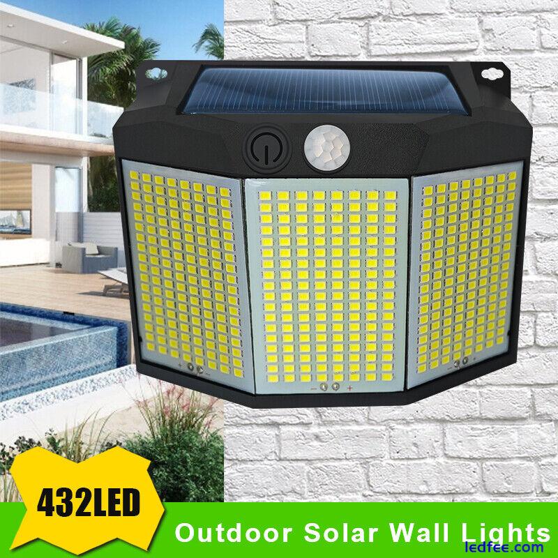Solar Power PIR Motion Sensor Wall Light LED Outdoor Garden Security Flood Lamp 5 