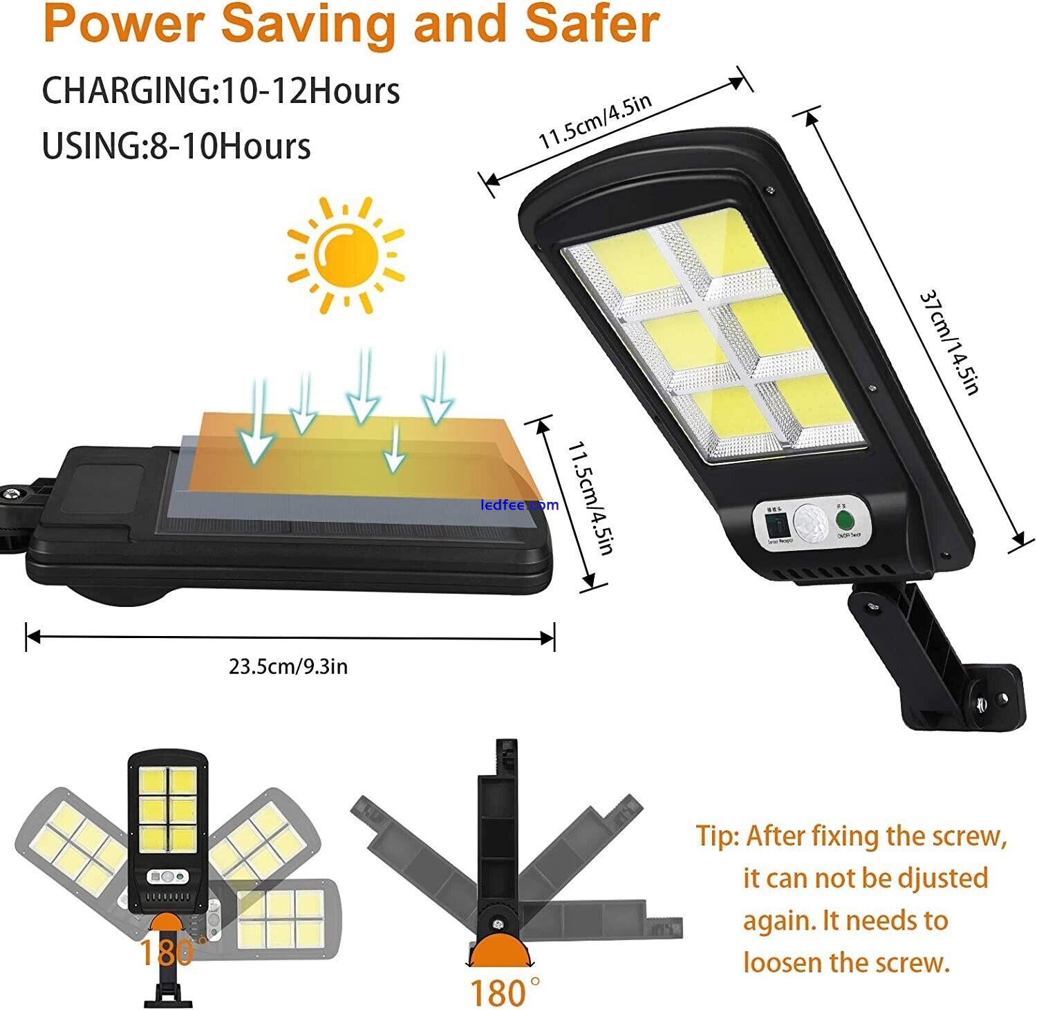 4 Pack 3600W Led Solar Street Lights Outdoor, Ip65 Motion Sensor Solar Security 0 