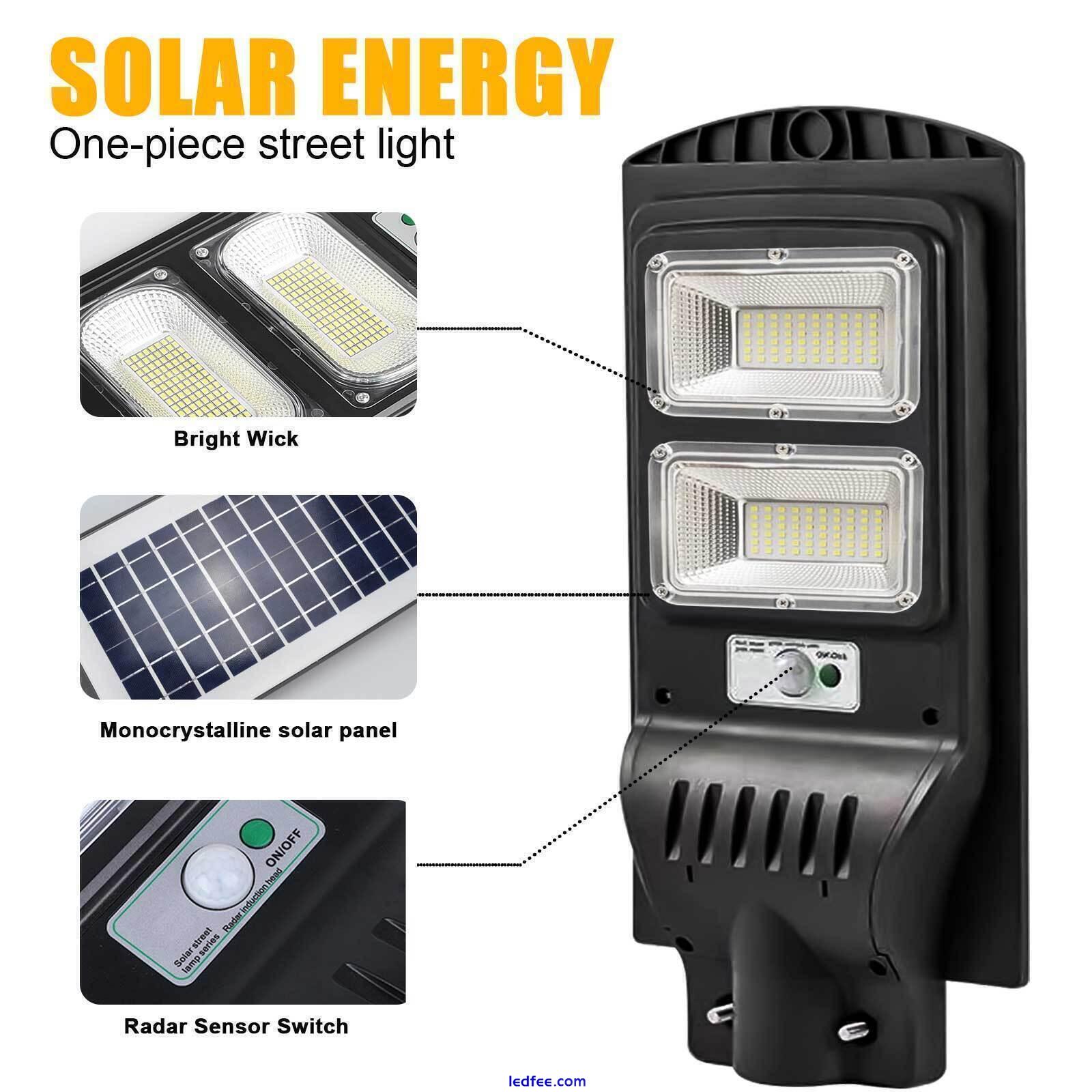 LED Street Light Solar Power with Pole Remote Control sensor Waterproof Garden 2 