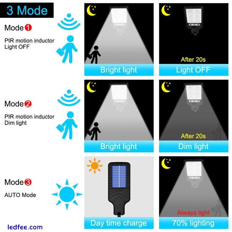1-6PACK 3600W LED Solar Street Wall Light PIR Motion Sensor Outdoor Garden Lamp 2 
