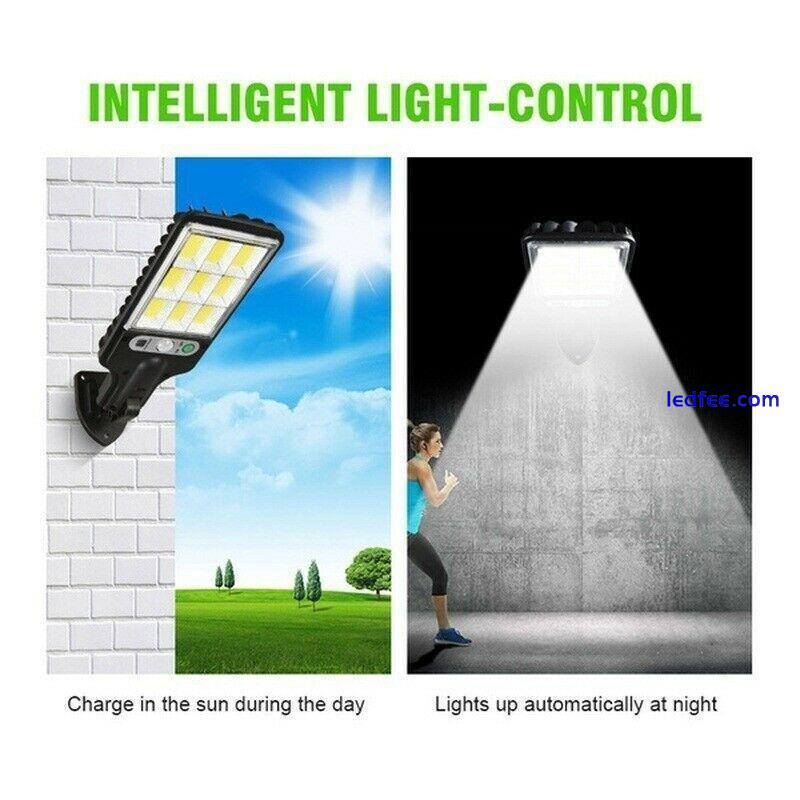 1-6PACK 3600W LED Solar Street Wall Light PIR Motion Sensor Outdoor Garden Lamp 3 