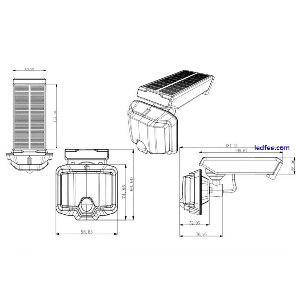 LED Solar Flood Light Yard Security Motion Sensor Outdoor Yard Street Wall Light 5 