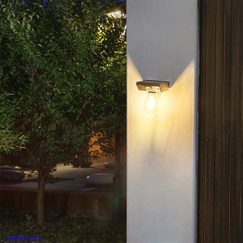 Outdoor LED Solar Bulb Light Garden Motion Sensor Solar Wall Street Wall Lamp 3 