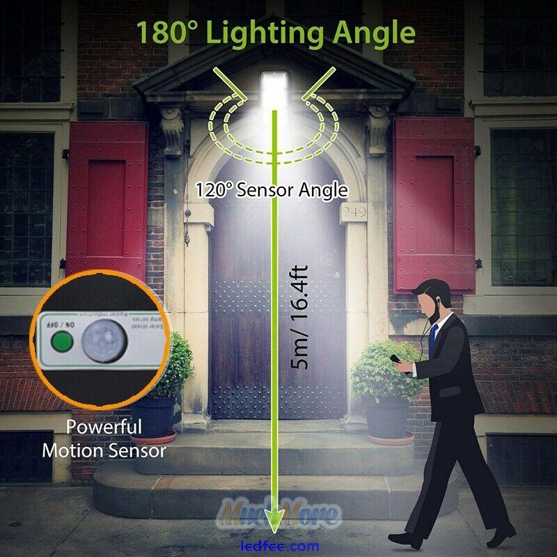 60W Commercial Solar Street Light PIR Radar Motion Sensor LED Pole Lamp+Remote 4 