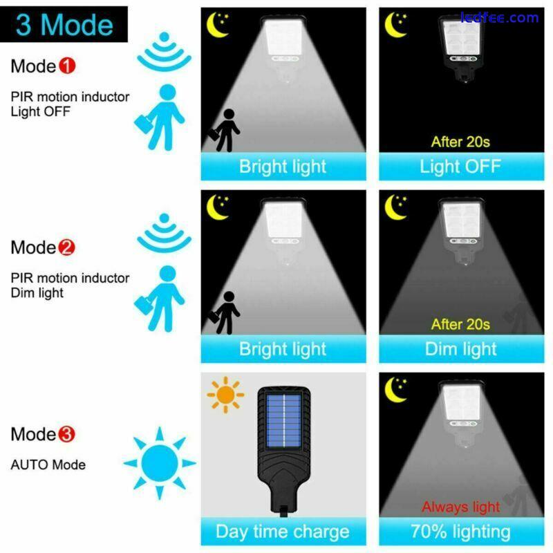1200W LED Solar Wall Light PIR MotionSensor Outdoor Garden Security Street Lamps 5 