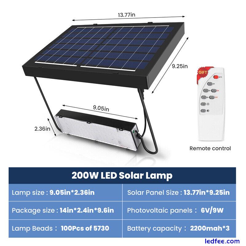 100W/200W Solar Street Light Waterproof Outdoor Garden Lamp Dusk-to-Dawn+Remote 4 