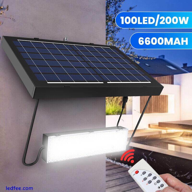 100W/200W Solar Street Light Waterproof Outdoor Garden Lamp Dusk-to-Dawn+Remote 0 