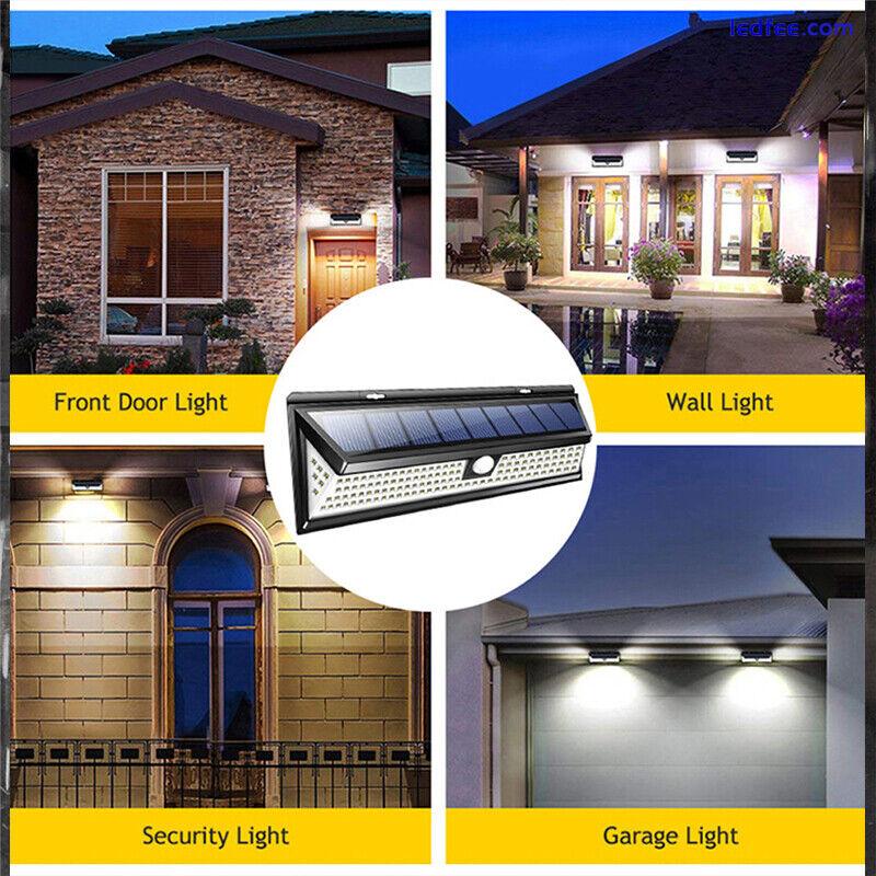 54/90/118 LED Solar Wall Light Motion Sensor Outdoor Garden Security Street Lamp 4 