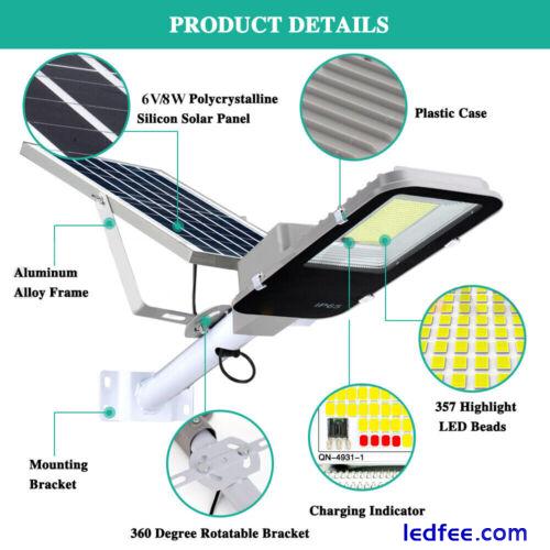 200W Solar Street Light Outdoor Aluminum Road Lamp Garden Spotlight Dusk to Dawn 2 