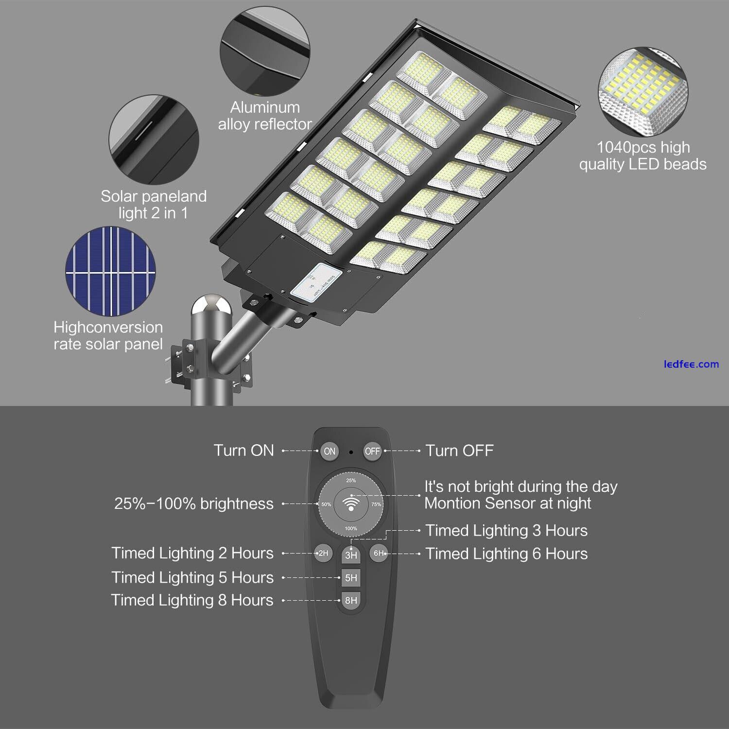 Solar Wall Lights Pathway Motion Sensor 3000W LED Bulb Outdoor Lamp Waterproof 4 