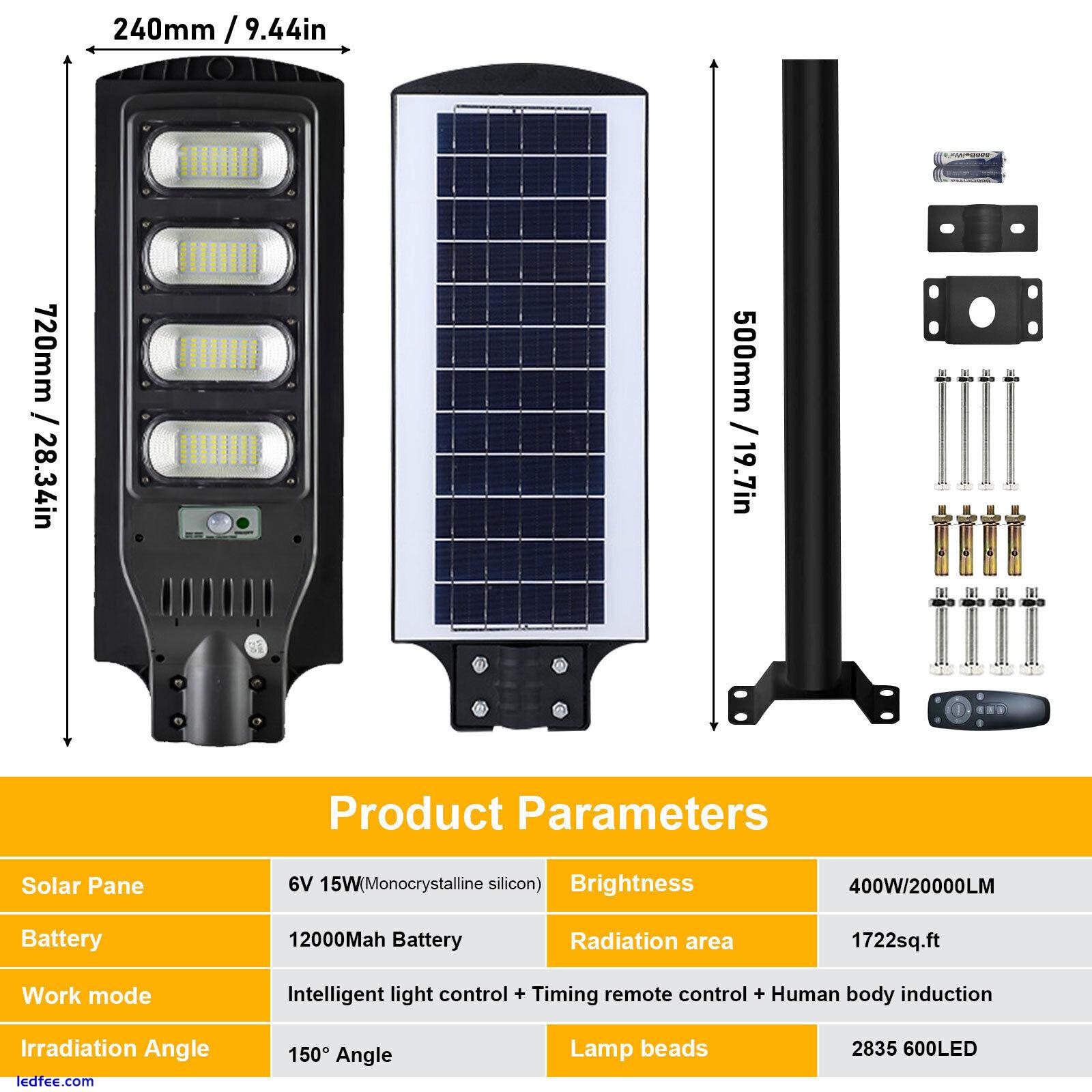 LED Solar Street Light Outdoor Lighting Motion Sensor Remote Control Dusk toDawn 1 