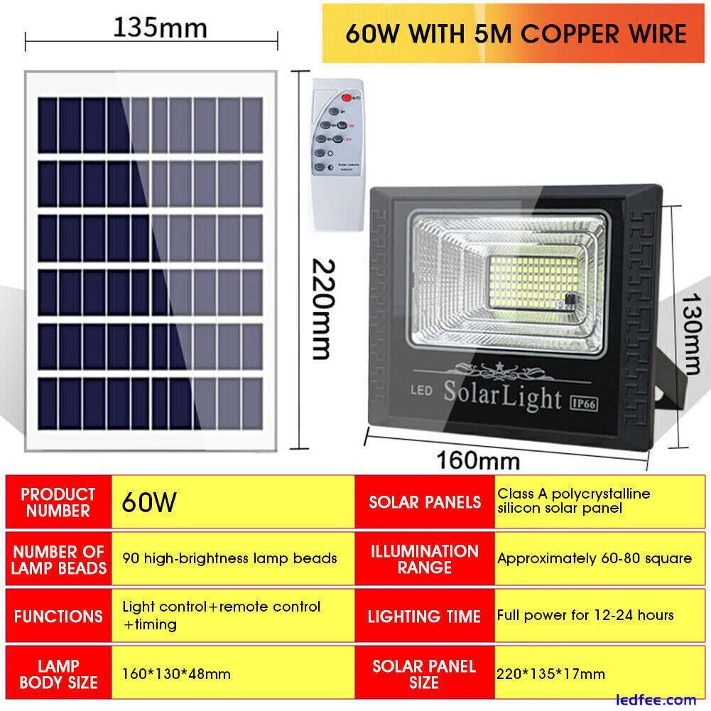 500W LED Solar Floodlight Panel Street Lights Outdoor Yard Waterproof W/ Remote 3 