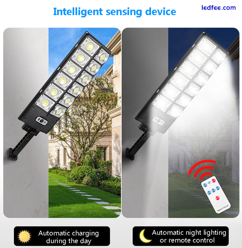 8000LM Outdoor Commercial Solar Street Light Motion Sensor Dusk To Dawn RoadLamp 2 