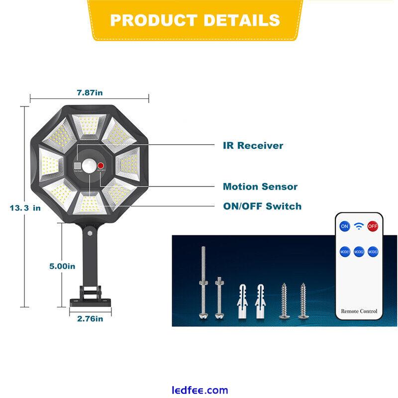 Solar LED FloodLight Dusk to Dawn Motion Sensor Waterproof Street Light 1-4PKS 5 