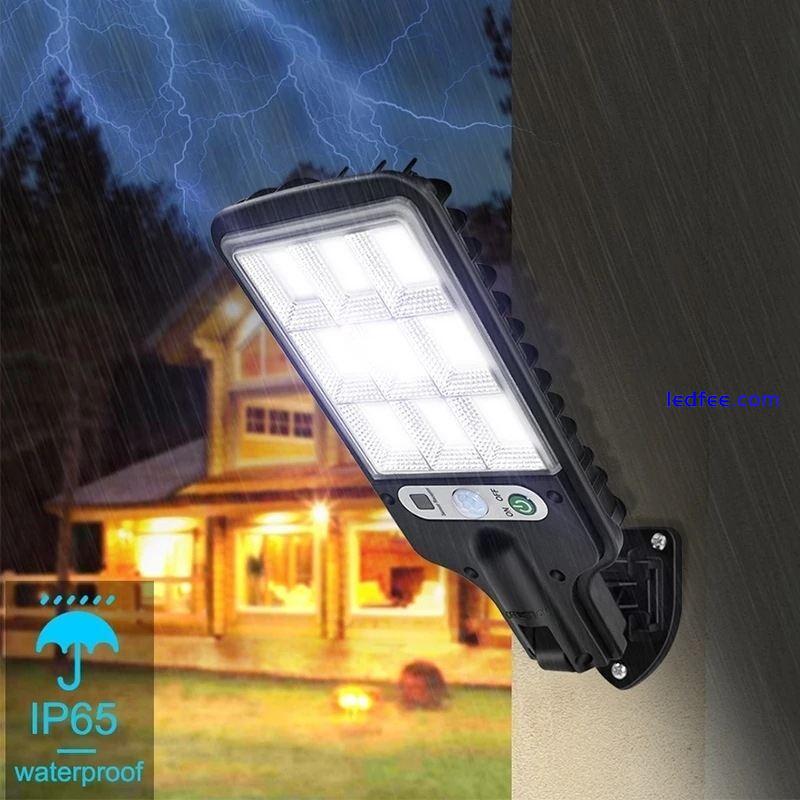 LED Solar Street Light Motion Sensor 3Modes Flood Lamp Outdoor Wall Fence Garden 1 