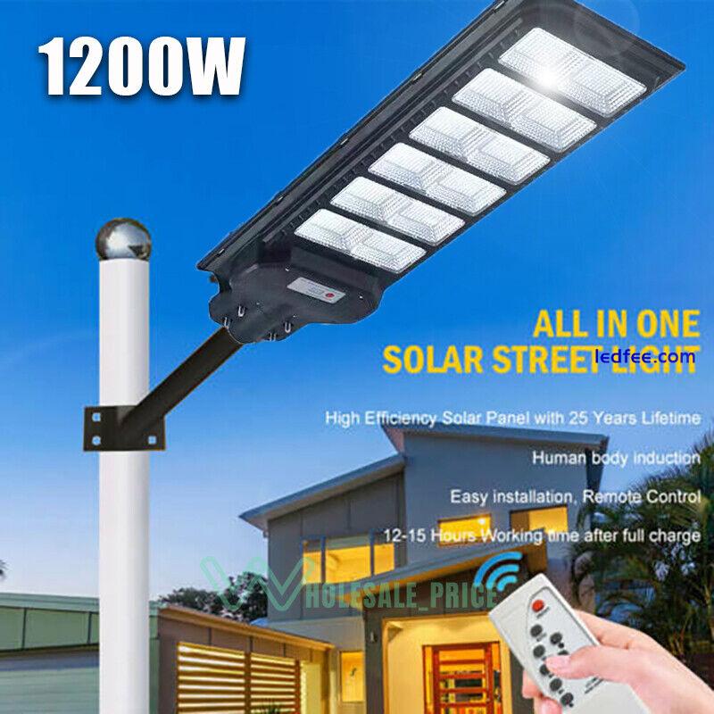 LED Street Light Solar Power with Pole Remote Control Motion Sensor Waterproof  5 