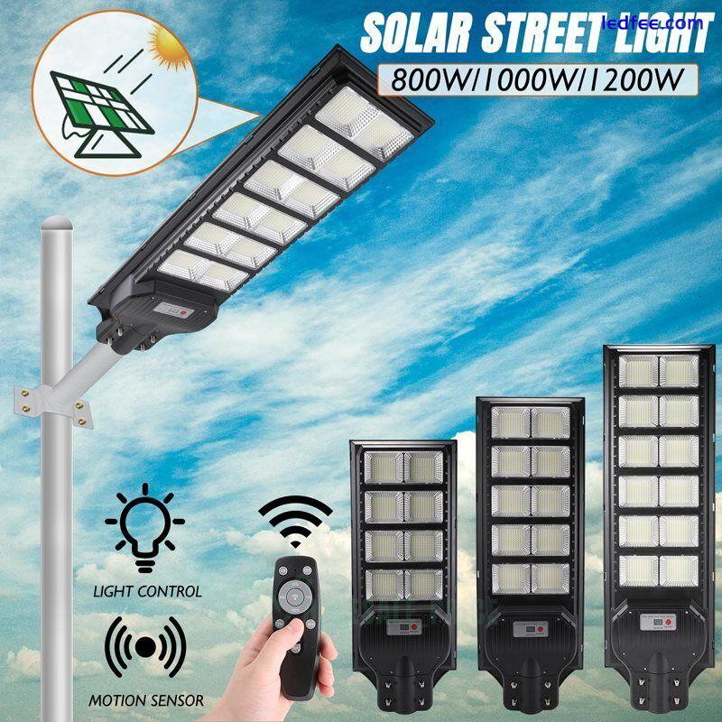 LED Street Light Solar Power with Pole Remote Control Motion Sensor Waterproof  4 
