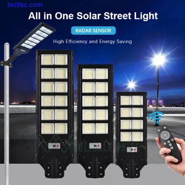 LED Street Light Solar Power with Pole Remote Control Motion Sensor Waterproof  2 