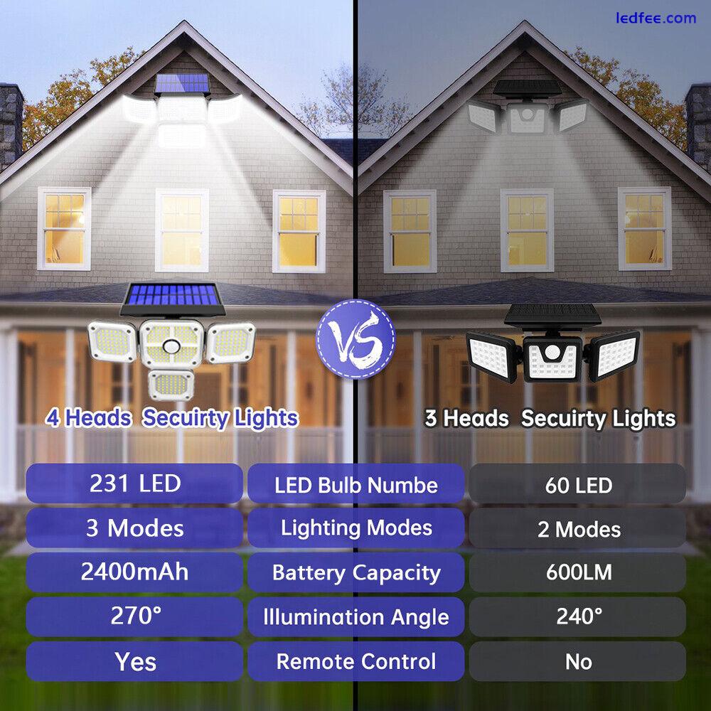 231 LED Solar Lights Outdoor Waterproof Motion Sensor Street Light Garden Fence 0 