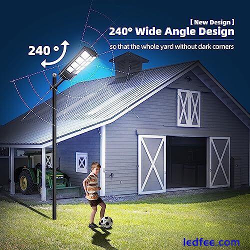  Solar Street Lights Outdoor: Dusk to Dawn Solar Parking Lot Lights with 1000W 5 
