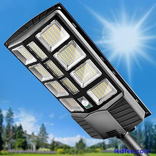  Solar Street Lights Outdoor: Dusk to Dawn Solar Parking Lot Lights with 1000W 1 