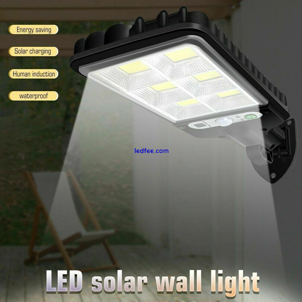 LED Solar Flood Light Motion Sensor Security Wall Street Yard Outdoor Lamp 0 