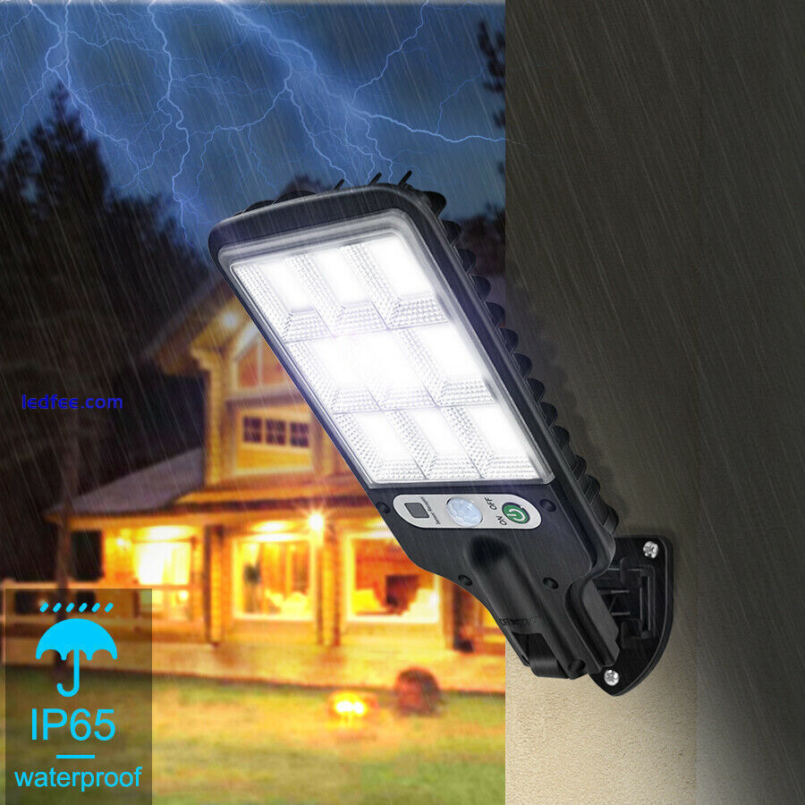 LED Solar Flood Light Motion Sensor Security Wall Street Yard Outdoor Lamp 4 