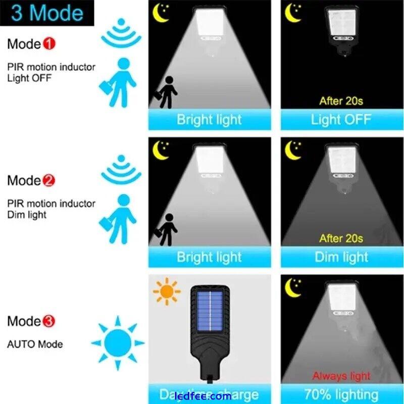 Outdoor Solar Wall Light LED Motion Sensor Bright Flood Street Lamp 3 Modes 1 
