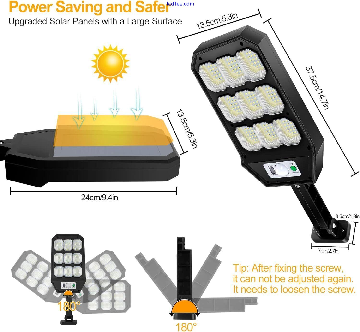 1-4X 4000W LED Solar Wall Street Light PIR Flood Outdoor Garden Waterproof Lamp 1 