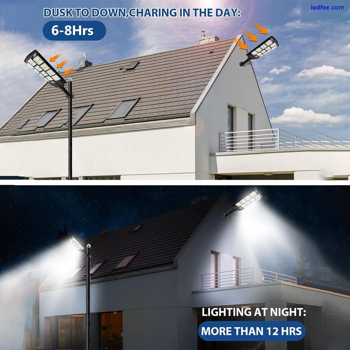 600W Solar Street Light 1000W Road Lamp 1500W LED light With Motion Sensor+pole 3 