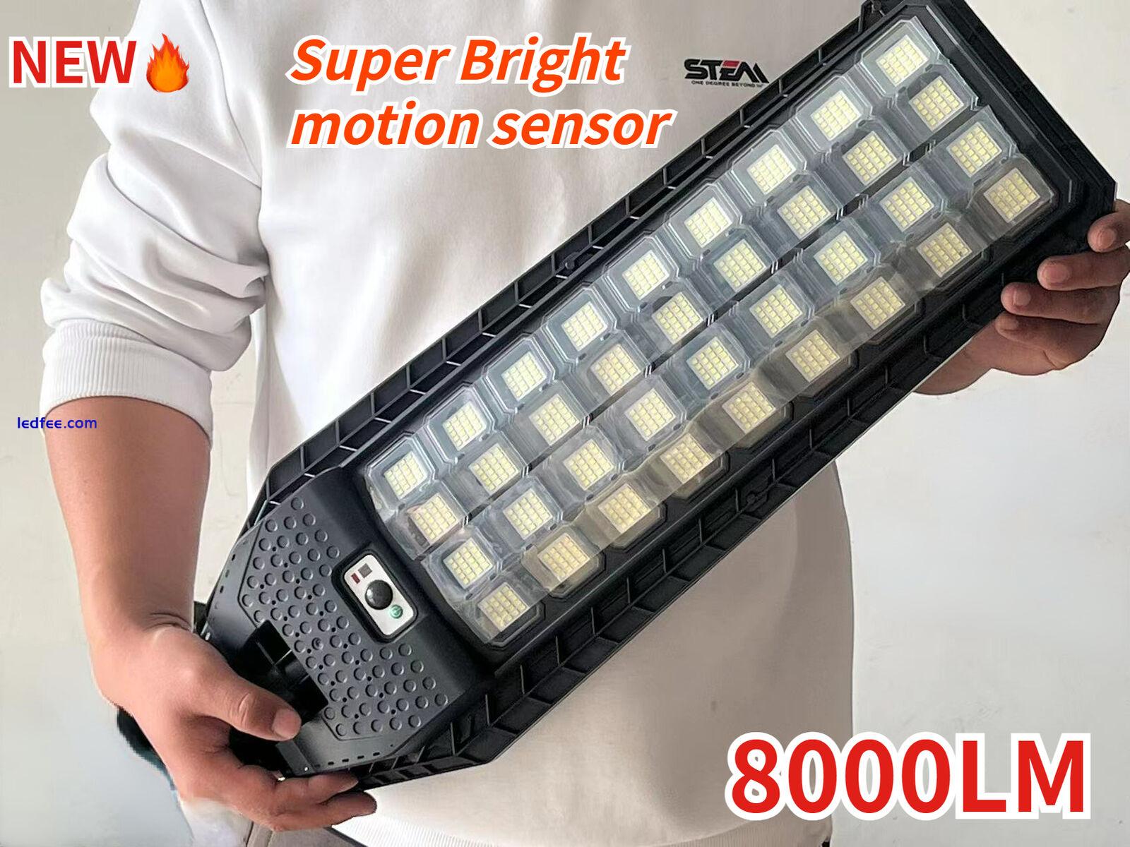 8000LM Outdoor Solar Street Light Commercial Motion Sensor Garden Road Wall Lamp 0 