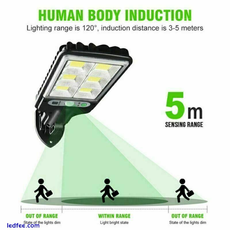 LED Solar Flood Light Security PIR Motion Sensor Remote Outdoor Yard Street Wall 2 