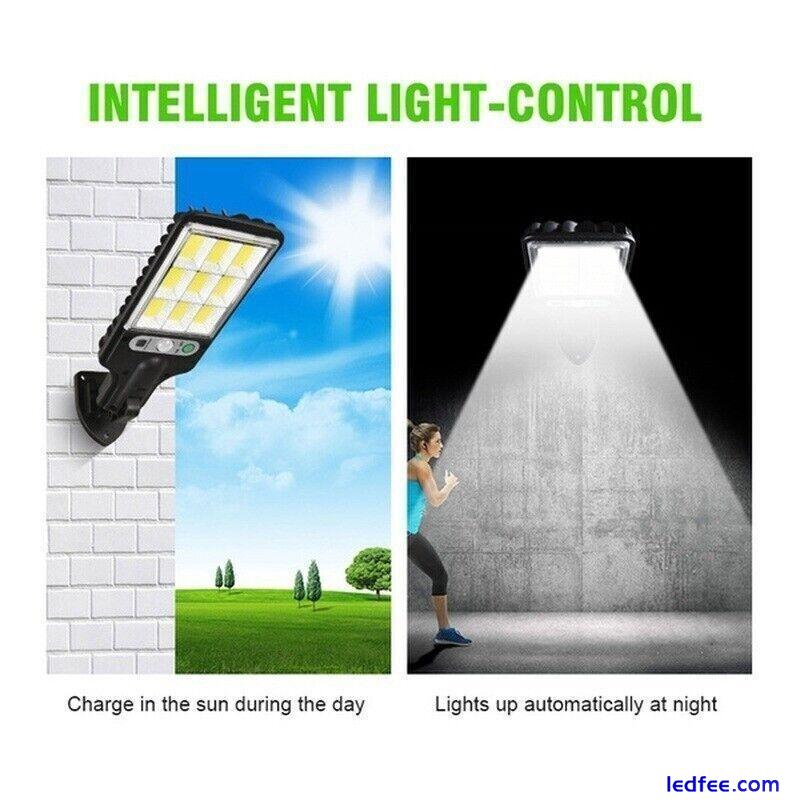 LED Solar Flood Light Security PIR Motion Sensor Remote Outdoor Yard Street Wall 5 