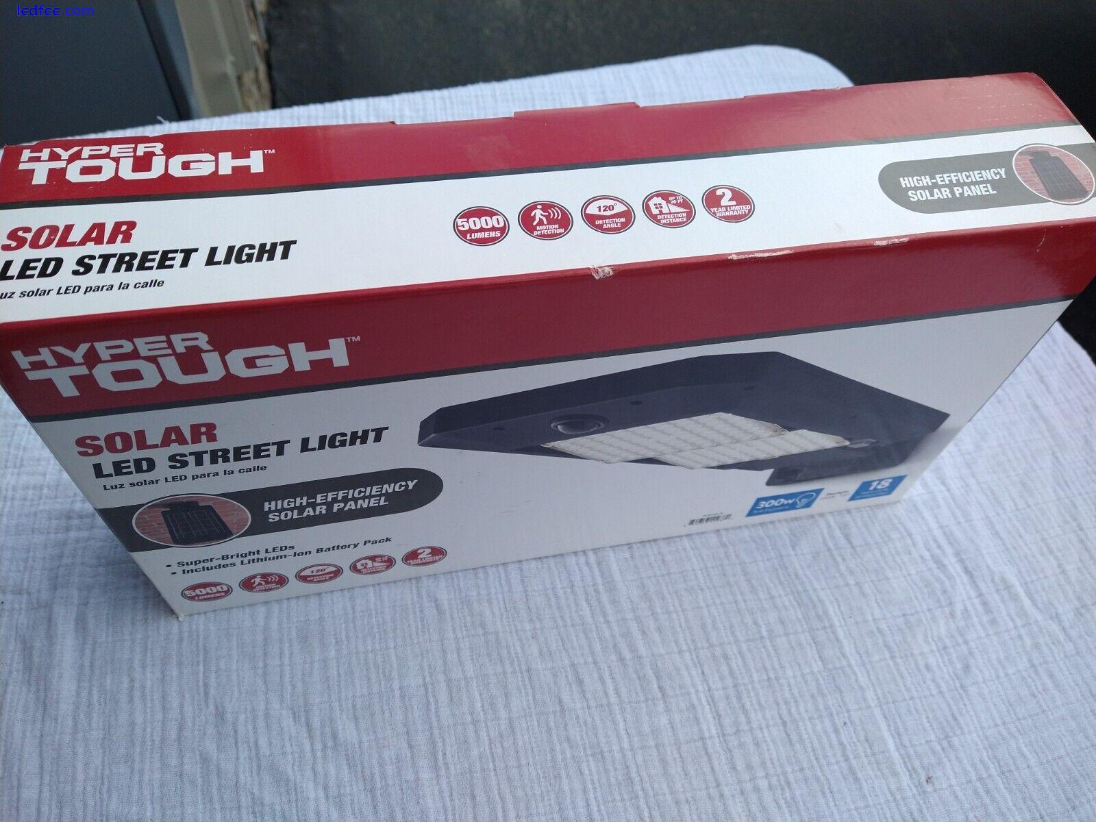 Hyper Tough Solar LED Street Light Motion Sensor 5000 Lumens 300W eq. NEW in Box 1 