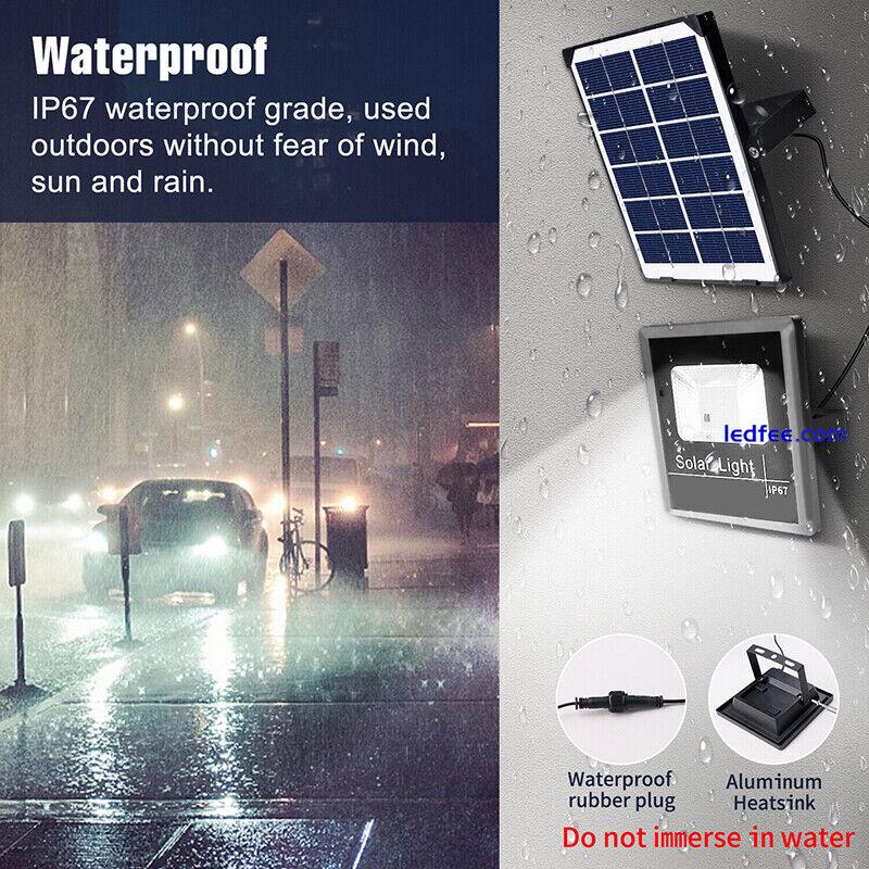 100W LED Solar Floodlight Panel Street Lights Outdoor Waterproof Remote Control 5 