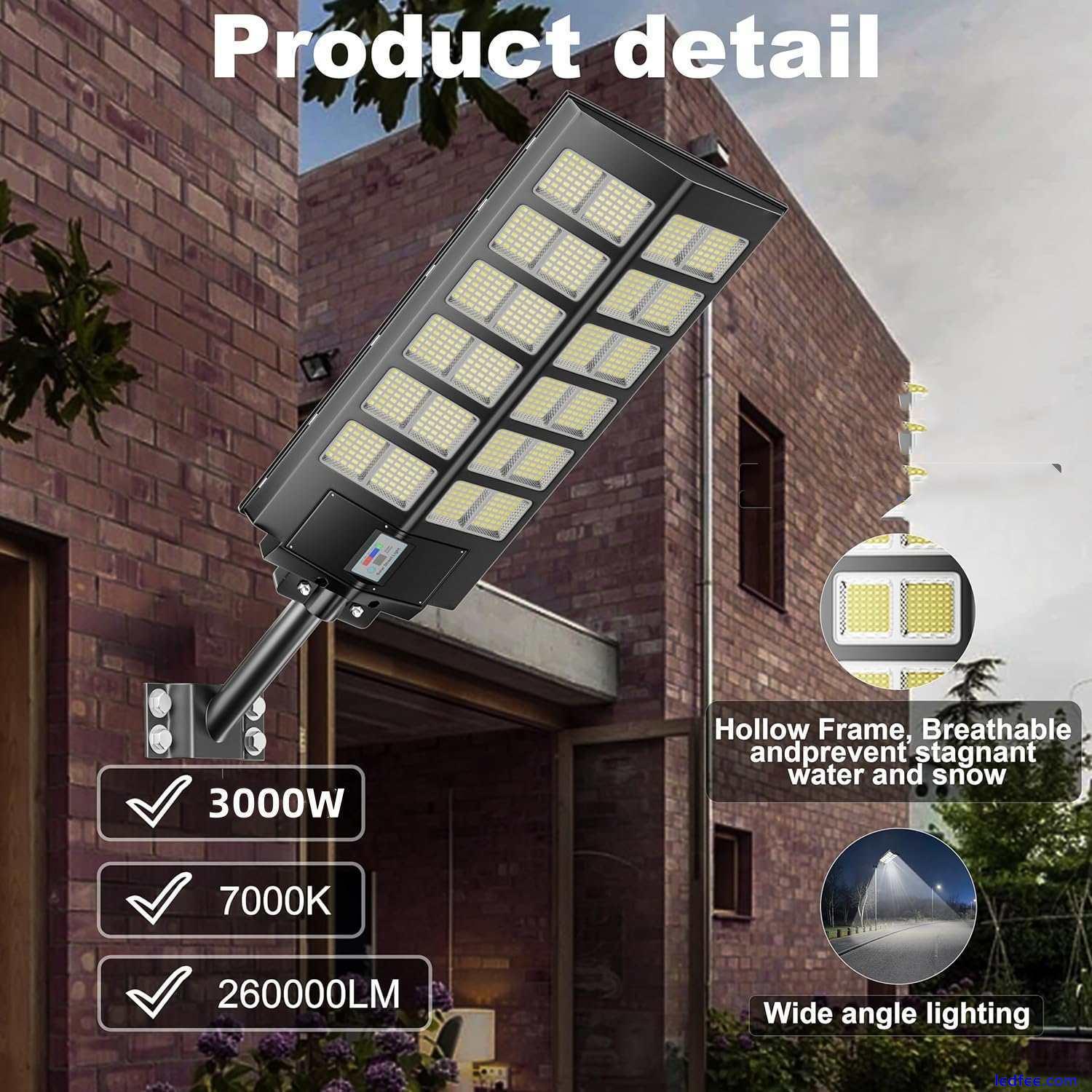 Commercial Solar Wall Light Motion Sensor 3000W LED Outdoor Lamp Waterproof IP67 2 