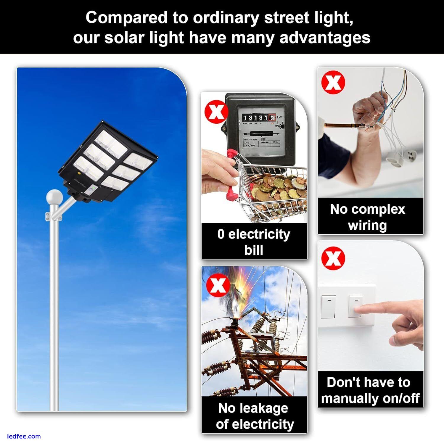 1000W Commercial Solar Street Flood Light Dusk to Dawn Road Outdoor Wall Lamp 5 