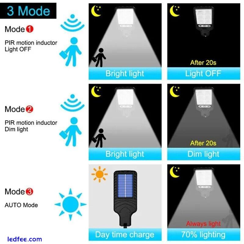 3600W PIR Solar Powered Motion Sensor LED Lamp Outdoor Garden Wall Street Light 4 