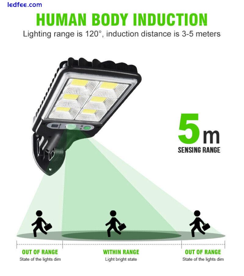 Solar Street LED Light Radar Sensor Remote Outdoor Garden Yard Flood Wall Lamp 1 