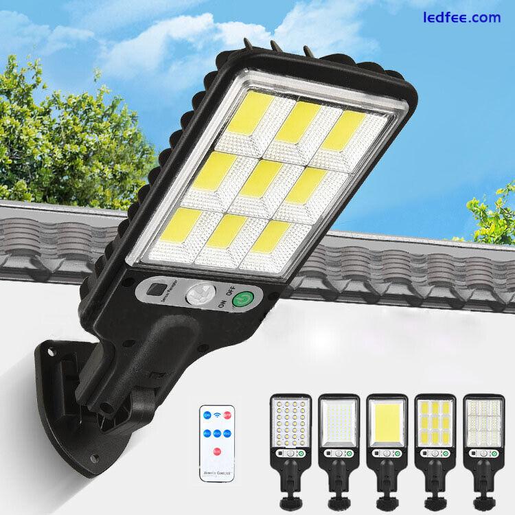 Solar Street LED Light Radar Sensor Remote Outdoor Garden Yard Flood Wall Lamp 2 