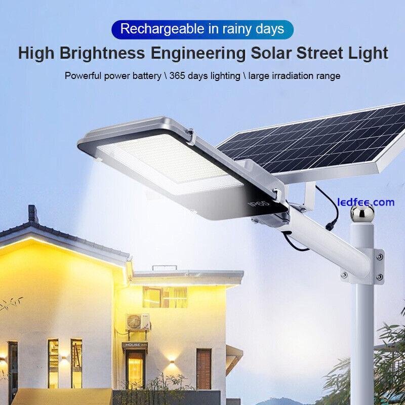 Super Bright Waterproof Solar Street Light Dusk to Dawn Road Lamp+Pole+Remote 2 