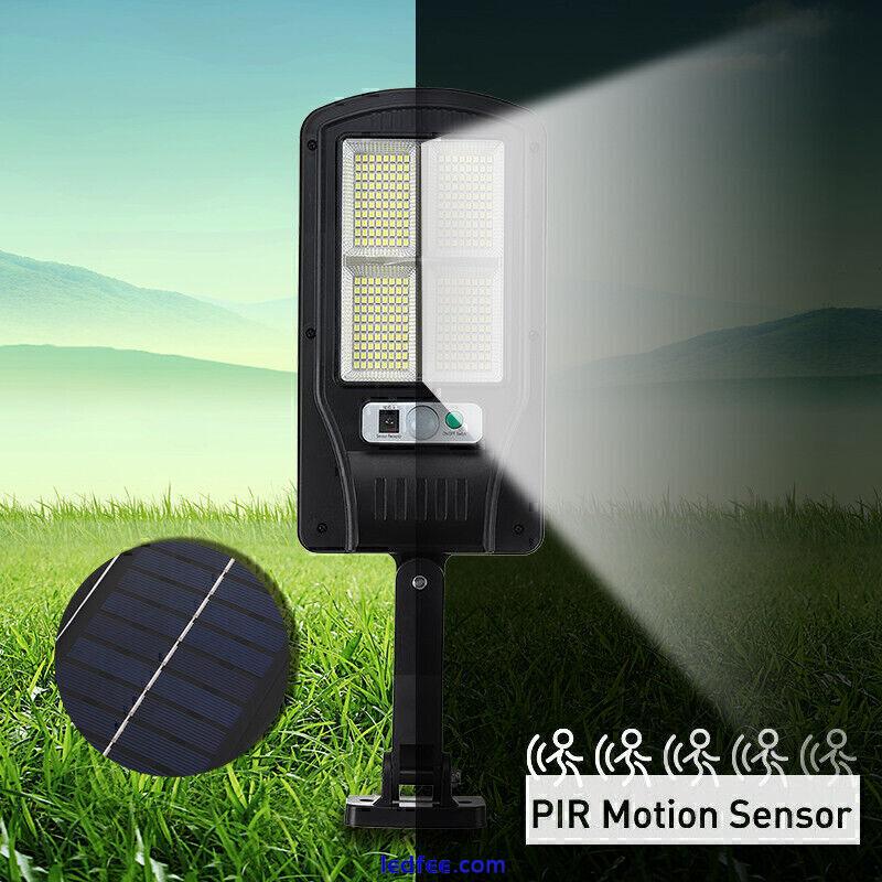 LED Street Light Solar Power Lamp Waterproof with Pole Remote Control for Garden 3 