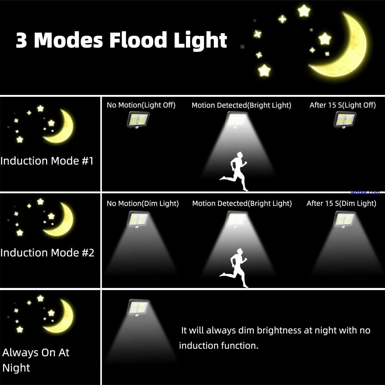 3PCS 120COB LED Solar Street Light Security Flood Lamp Motion Sensor Outdoor US 5 