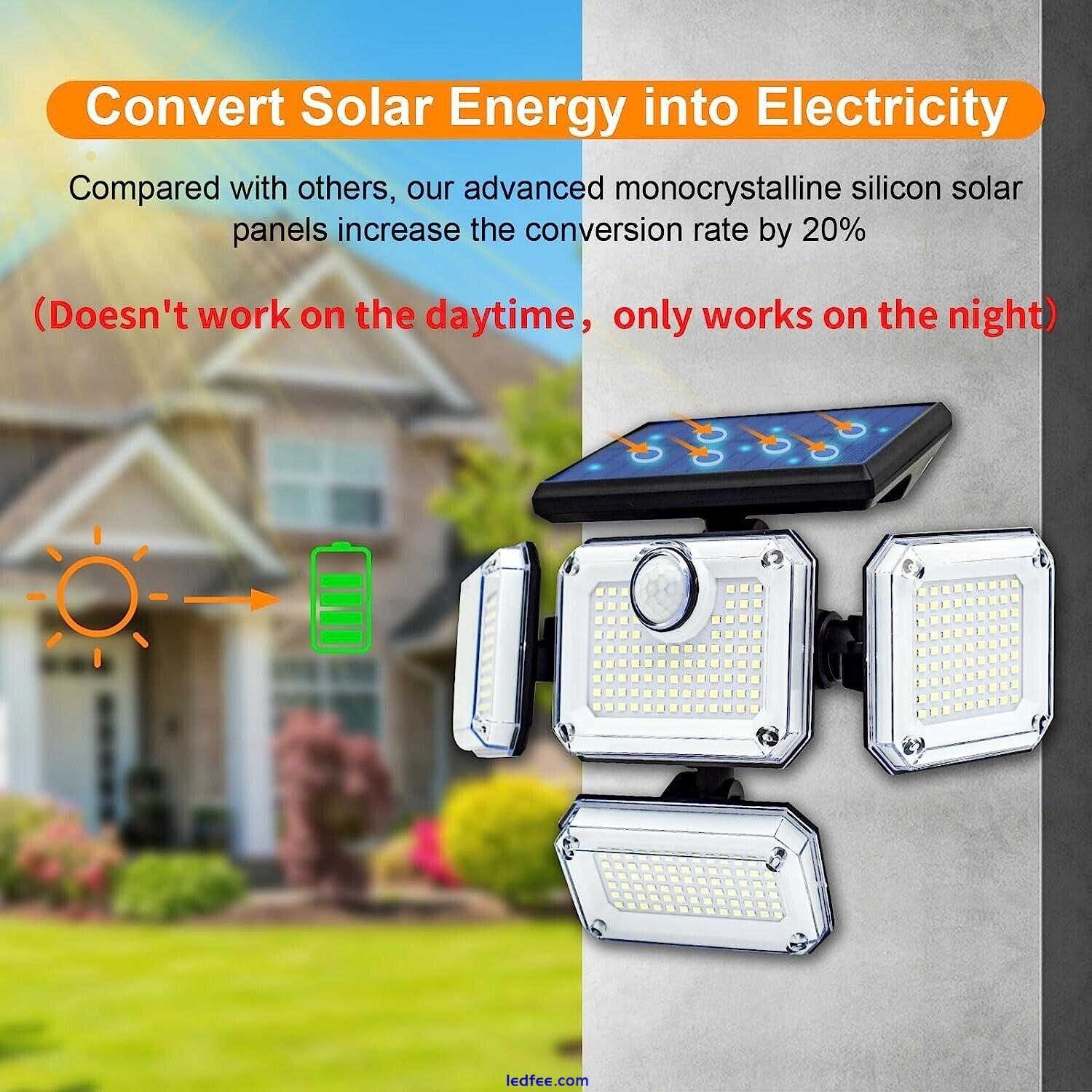 Solar Street Light 333 LEDs Outdoor Motion Sensor IP65 w/Remote Control 3 Modes 1 