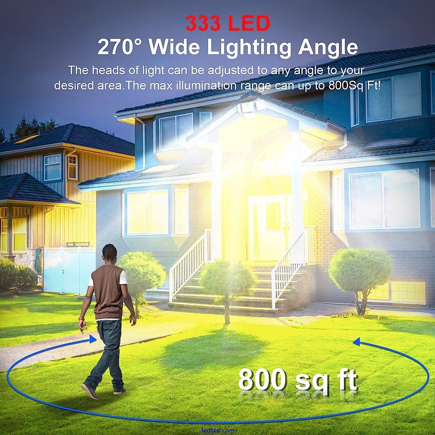 Solar Street Light 333 LEDs Outdoor Motion Sensor IP65 w/Remote Control 3 Modes 4 