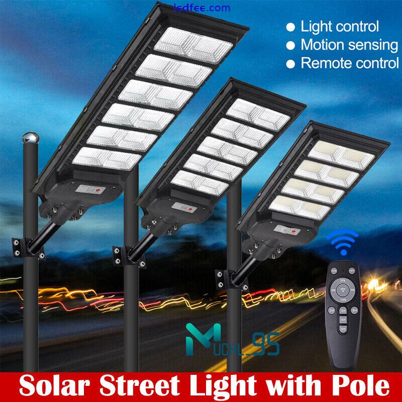 Weathproof 9000000LM 1200W LED Solar Street Light Dust-Dawn Road Lamp+Timer+Pole 0 