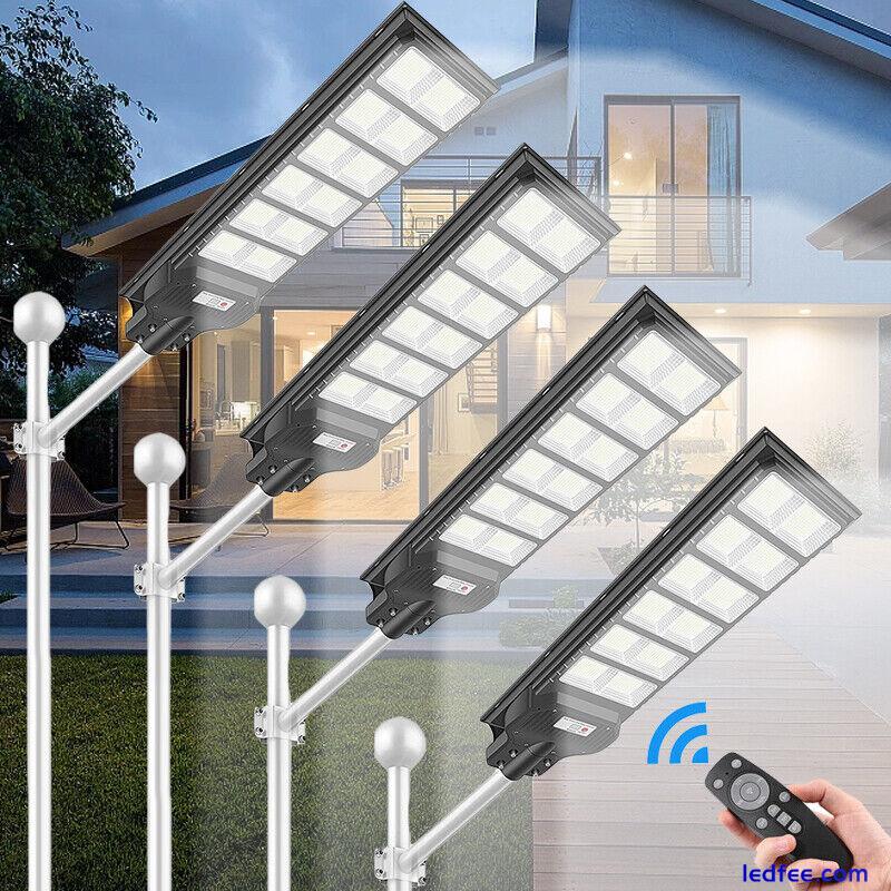 Weathproof 9000000LM 1200W LED Solar Street Light Dust-Dawn Road Lamp+Timer+Pole 1 